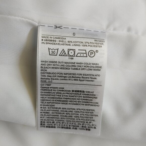 NWOT Banana Republic White Light Blue Dark Blue Front Slit Pencil Skirt (0 US) - Picture 10 of 13